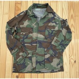 Vintage Army Woodland Camo BDU‎ Shirt Small Regular Coat USGI Hunting